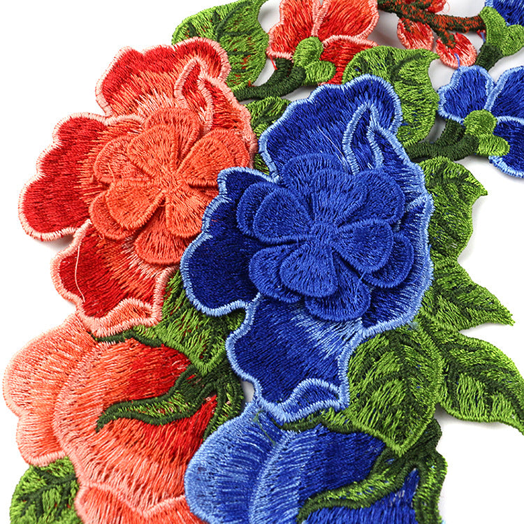SUPERVALUECHOICE HCSEYB00072 Floral Embroidered Fabric Patches 5.51'' X 13.38''