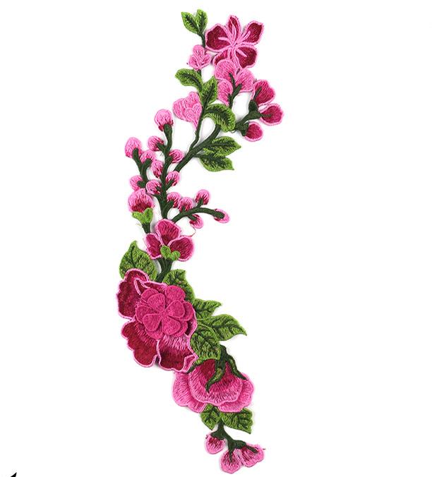 SUPERVALUECHOICE HCSEYB00072 Floral Embroidered Fabric Patches 5.51'' X 13.38''