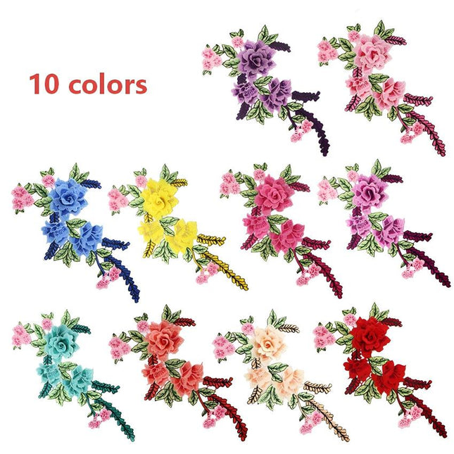 SUPERVALUECHOICE HCSEYB00079 Floral Embroidered Fabric Patches (Without gold thread) 7.87'' X 14.96''
