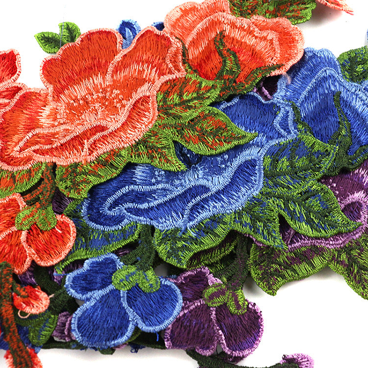 SUPERVALUECHOICE HCSEYB00072 Floral Embroidered Fabric Patches 5.51'' X 13.38''
