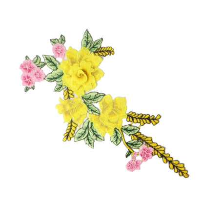 SUPERVALUECHOICE HCSEYB00079 Floral Embroidered Fabric Patches (Without gold thread) 7.87'' X 14.96''