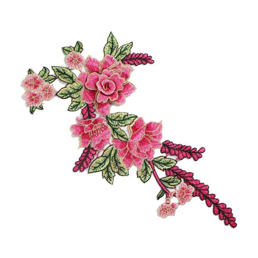 SUPERVALUECHOICE HCSEYB00080 Floral Embroidered Fabric Patches (With gold thread) 7.87'' X 14.96''