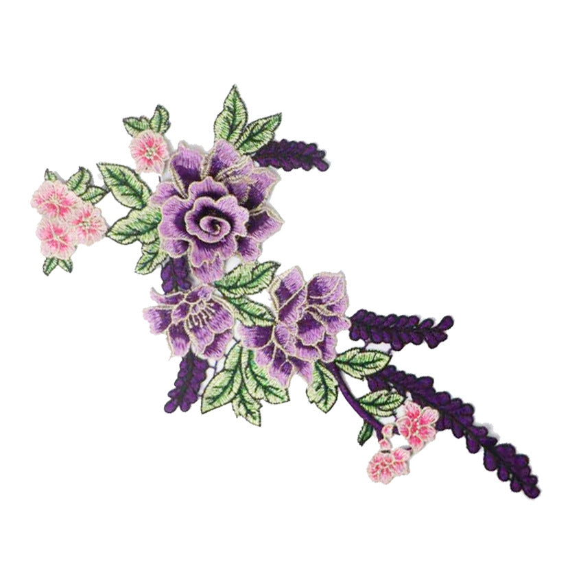 SUPERVALUECHOICE HCSEYB00080 Floral Embroidered Fabric Patches (With gold thread) 7.87'' X 14.96''