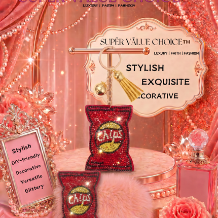 SUPERVALUECHOICE HCSESA00040 Crystal potato chip keychain & brooch