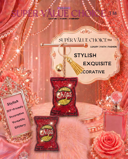 SUPERVALUECHOICE HCSESA00040 Crystal potato chip keychain & brooch