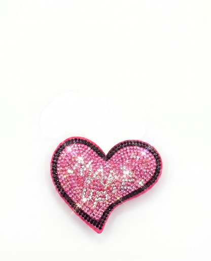 SUPERVALUECHOICE HCSESA00041 Crystal Pink Heart Keychain and Brooch Multifunctional Bag Charm
