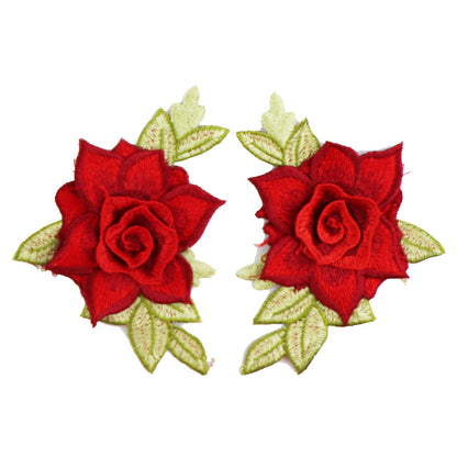 SUPERVALUECHOICE HCSEYB00081 Pair of Floral Embroidery Patches Matching Set 3.93'' X 4.72''