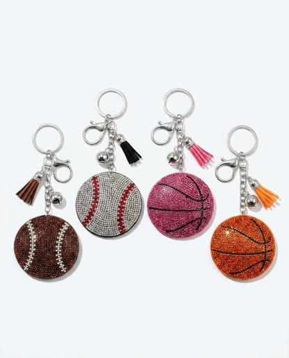SUPERVALUECHOICE HCSESA00093 Fashion Sports Ball Rhinestone Keychain & Brooch