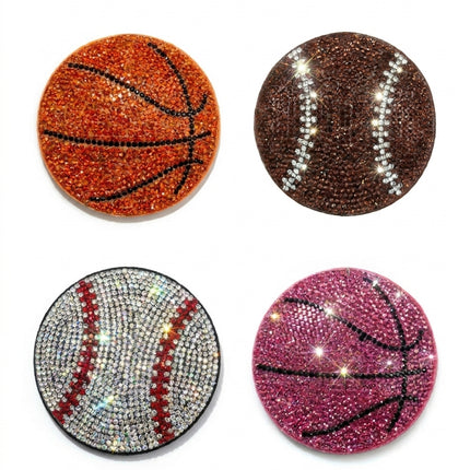 SUPERVALUECHOICE HCSESA00093 Fashion Sports Ball Rhinestone Keychain & Brooch