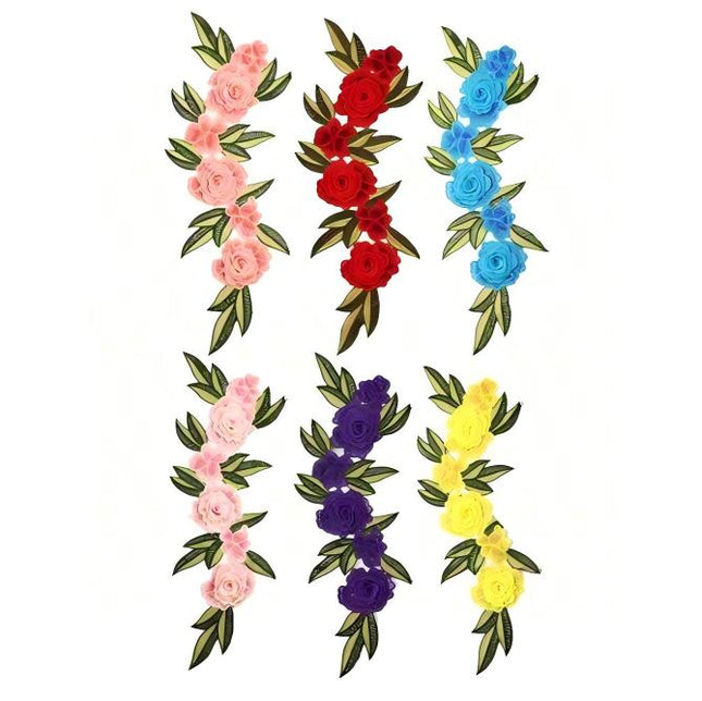 SUPERVALUECHOICE HCSEYB00085 Floral Embroidered Fabric Patches  5.9'' X 15.74''