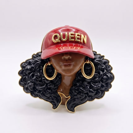 SUPERVALUECHOICE HCSEUA00014 Z-Paint Your Own Wavy Border Queen Baseball Cap Woman Resin Mold Blank, DIY Accessory Blanks to Make Brooch Keychain Charms