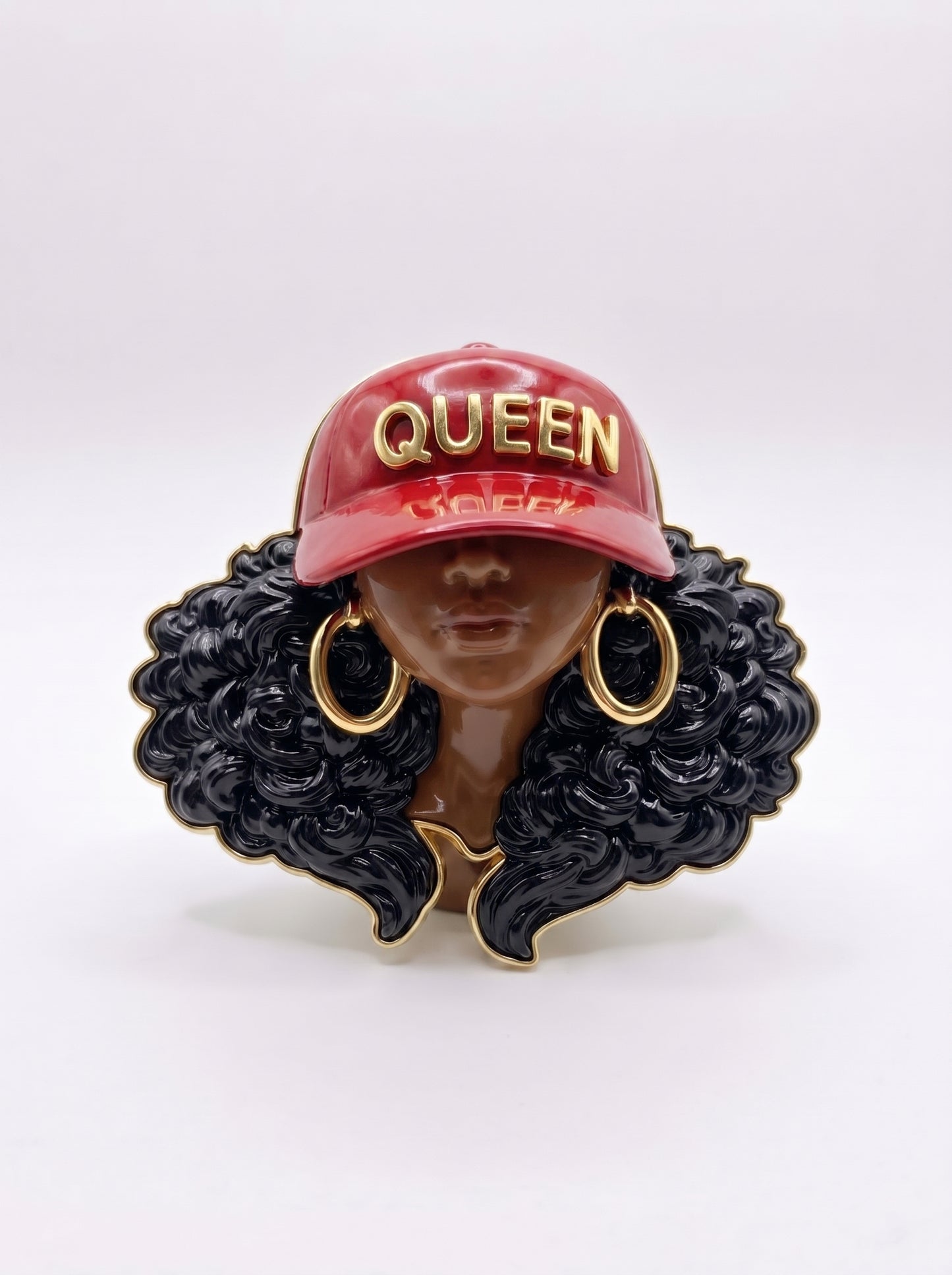 SUPERVALUECHOICE HCSEUA00014 Y-Paint Your Own Wavy Border Queen Baseball Cap Woman Resin Mold Blank, DIY Accessory Blanks to Make Brooch Keychain Charms2.3" × 2" × 0.5"
