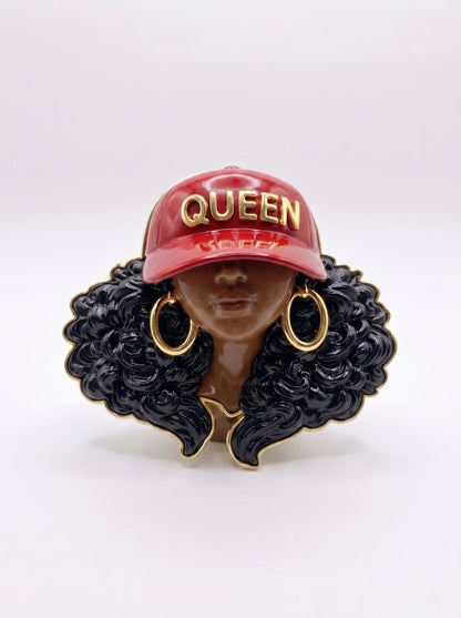 SUPERVALUECHOICE HCSEUA00014 Y-Paint Your Own Wavy Border Queen Baseball Cap Woman Resin Mold Blank, DIY Accessory Blanks to Make Brooch Keychain Charms2.3" × 2" × 0.5"