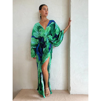 SVCD000030 Pleated dress is an INS casual and loose vacation dress