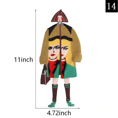 SUPERVALUECHOICE HCSEYSB00106 Stylish Cartoon Fashion Girl Embroidered Iron On Patches Clothing DIY Decor Appliques