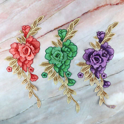 SUPERVALUECHOICE HCSEYB00036 3D Embroidered Flower Fabric Patch