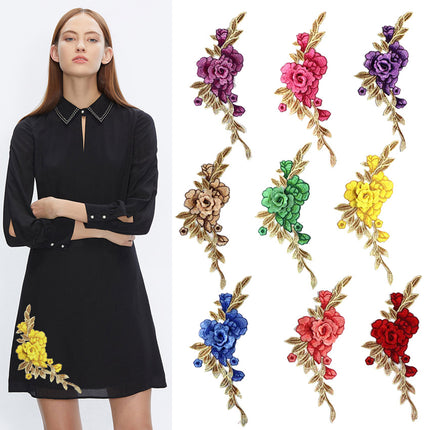 SUPERVALUECHOICE HCSEYB00036 3D Embroidered Flower Fabric Patch
