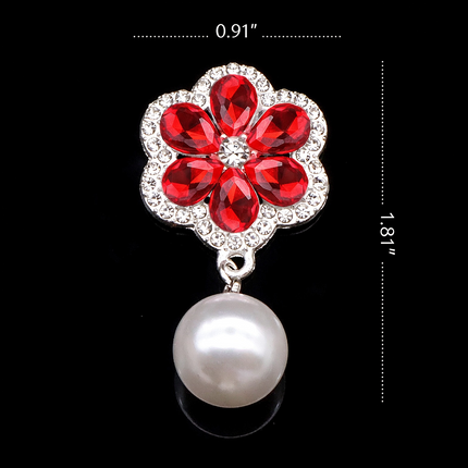 SUPERVALUECHOICE HCSESC00004 DIY Crafts Rhinestone Alloy Brooch Accessories Silver Flat Back 1.37*2.63inch Crystal Brooch Sparkling Crystal