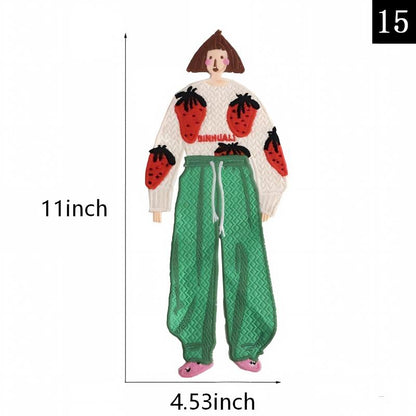 SUPERVALUECHOICE HCSEYSB00106 Stylish Cartoon Fashion Girl Embroidered Iron On Patches Clothing DIY Decor Appliques