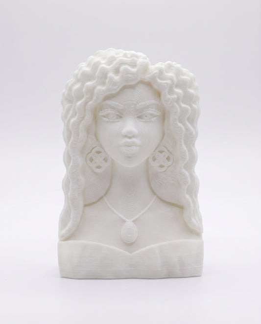 SUPERVALUECHOICE HCSEUA00026 Z-Blank Paintable Glitter Long Wavy Hair Black Woman Resin Blank, DIY Color Craft Blanks for Brooch & Keychain Making 2" × 2.7" × 0.5"