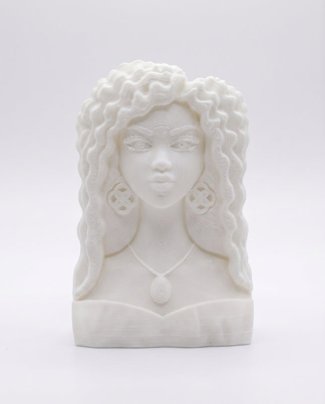 SUPERVALUECHOICE HCSEUA00026 Z-Blank Paintable Glitter Long Wavy Hair Black Woman Resin Blank, DIY Color Craft Blanks for Brooch & Keychain Making