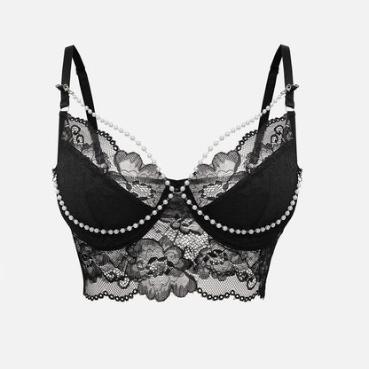 SVCT000087  Pearl chain design style French lace small halter top