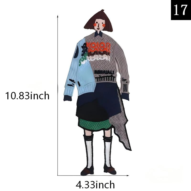 SUPERVALUECHOICE HCSEYSB00106 Stylish Cartoon Fashion Girl Embroidered Iron On Patches Clothing DIY Decor Appliques