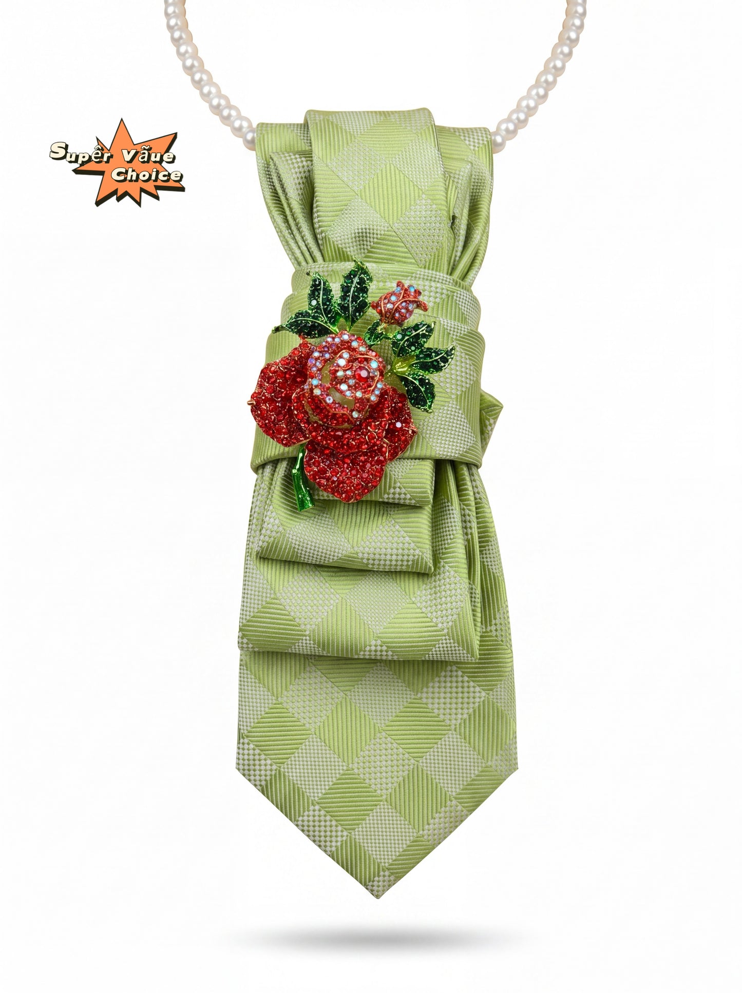 SUPERVALUECHOICE HCSEZA00018 Green Checkered Tie