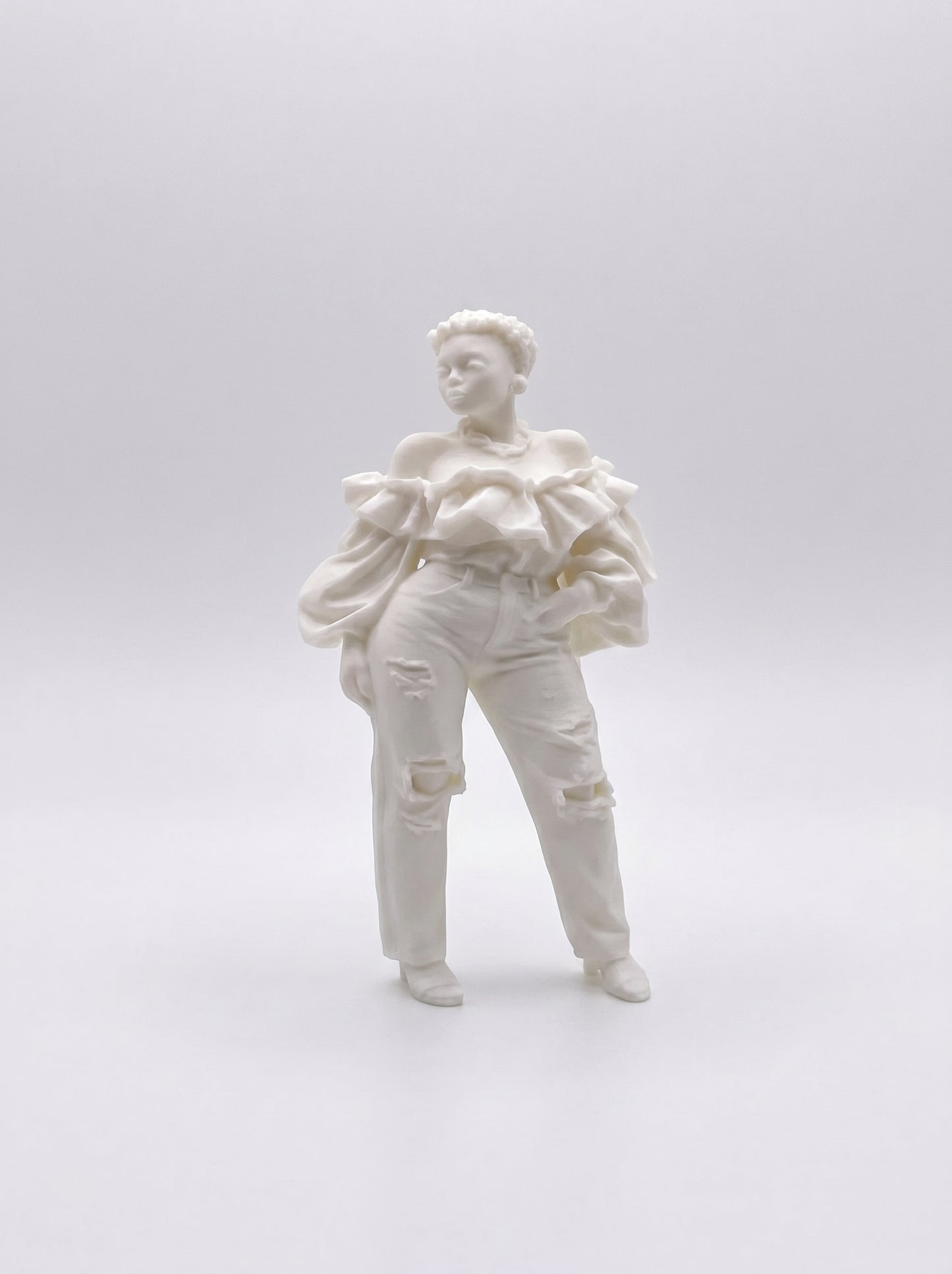 SUPERVALUECHOICE HCSEUA00013 Y-Blank Paintable Off Shoulder Ripped Jeans Lady Resin Blank, DIY Color Craft Blanks for Brooch & Keychain Making1.5" × 3" × 0.8"