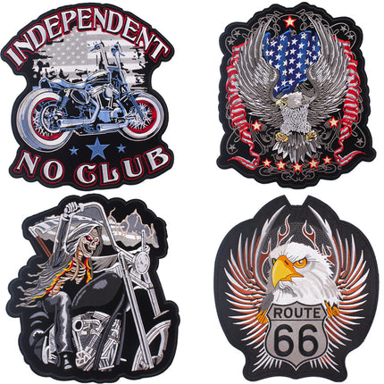 SUPERVALUECHOICE HCSEYH00001 Motorcycle Eagle Skull Embroidered Iron On Patches