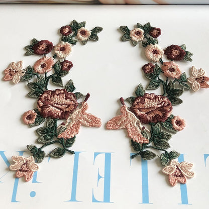SUPERVALUECHOICE HCSEYB00068 Pair of Floral Embroidery Patches Matching Set 3.54'' X 5.9''
