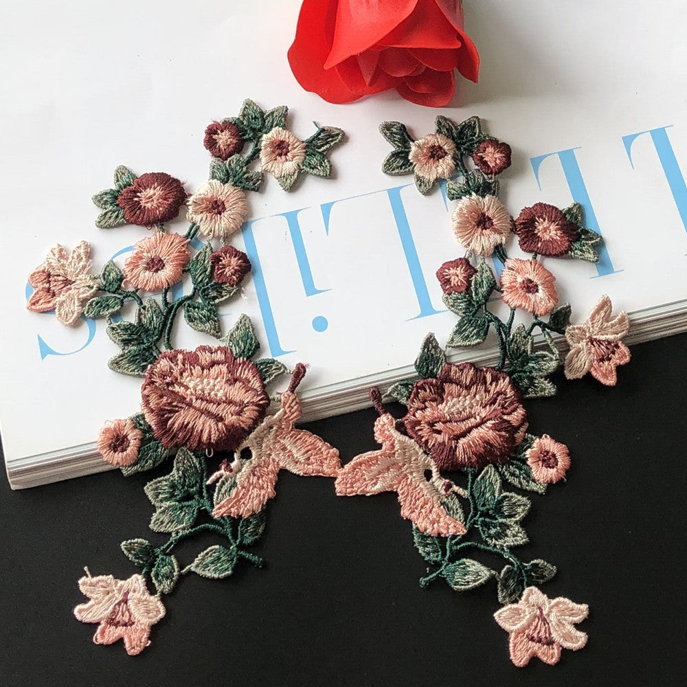 SUPERVALUECHOICE HCSEYB00068 Pair of Floral Embroidery Patches Matching Set 3.54'' X 5.9''
