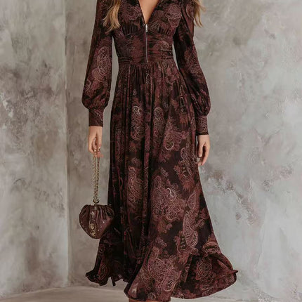 SUPERVALUECHOICE HCSEAA00038 Paisley Zip Maxi Dress