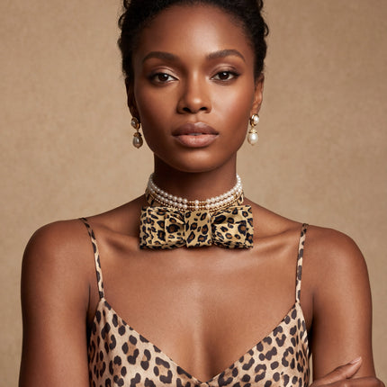 SUPERVALUECHOICE HCSEZA00027 Leopard-print bow tie