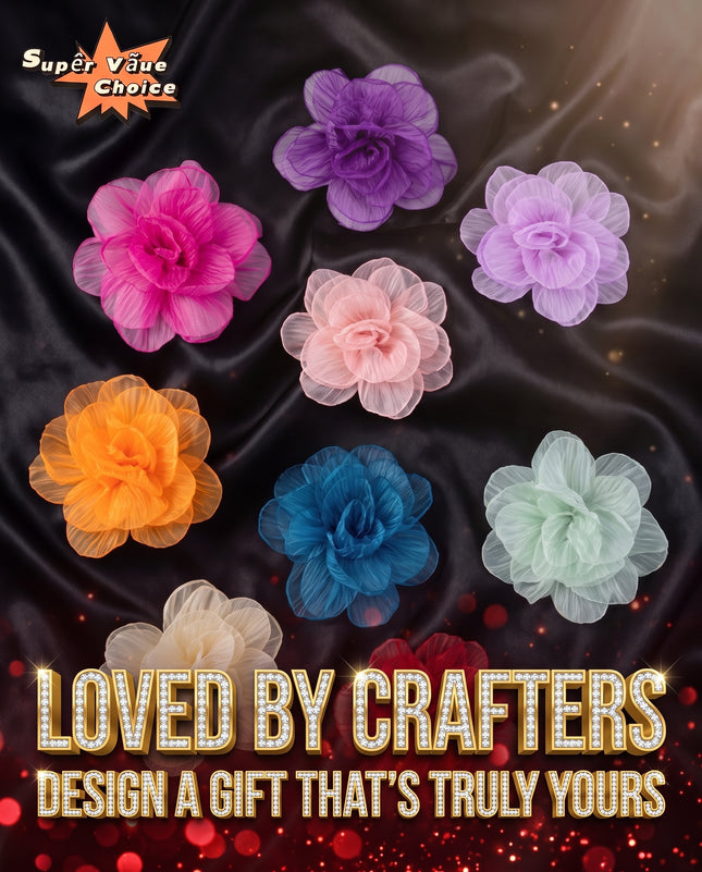 SUPERVALUECHOICE HCSESA00106 Fairy Style Oversized Yarn Flower Brooch - 20cm Fabric Corsage Pin for Womens Dress Accessories & Jewelry Gift