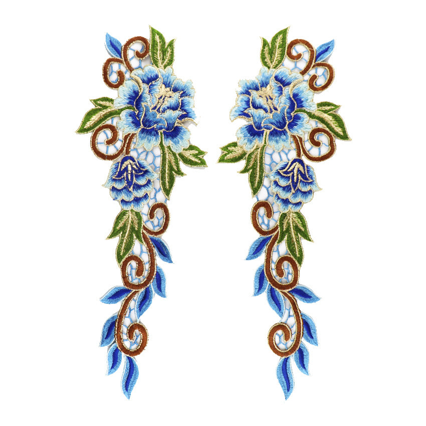 SUPERVALUECHOICE HCSEYB00077 Pair of Floral Embroidery Patches Matching Set 5.51'' X 14.17''