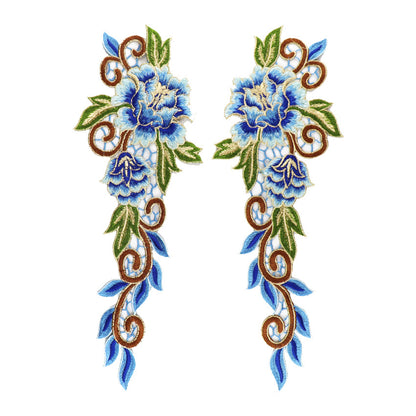 SUPERVALUECHOICE HCSEYB00077 Pair of Floral Embroidery Patches Matching Set 5.51'' X 14.17''