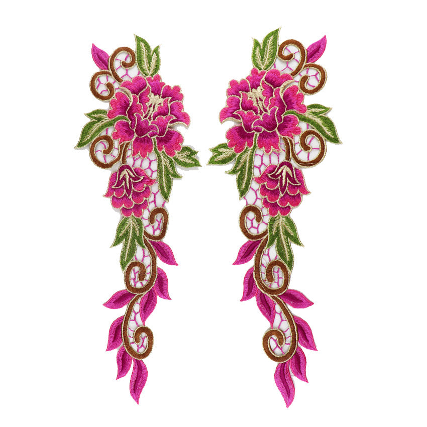 SUPERVALUECHOICE HCSEYB00077 Pair of Floral Embroidery Patches Matching Set 5.51'' X 14.17''
