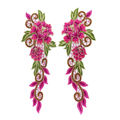 SUPERVALUECHOICE HCSEYB00077 Pair of Floral Embroidery Patches Matching Set 5.51'' X 14.17''