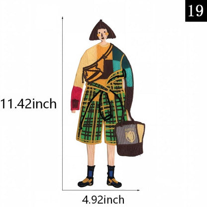 SUPERVALUECHOICE HCSEYSB00106 Stylish Cartoon Fashion Girl Embroidered Iron On Patches Clothing DIY Decor Appliques