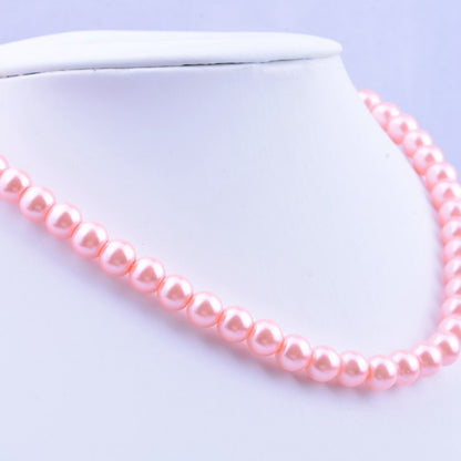 SUPERVALUECHOICE HCSEN00002 Multicolor Round Pearl Choker Necklace Classic Single Strand Beaded Necklace for Women Daily Wedding Jewelry