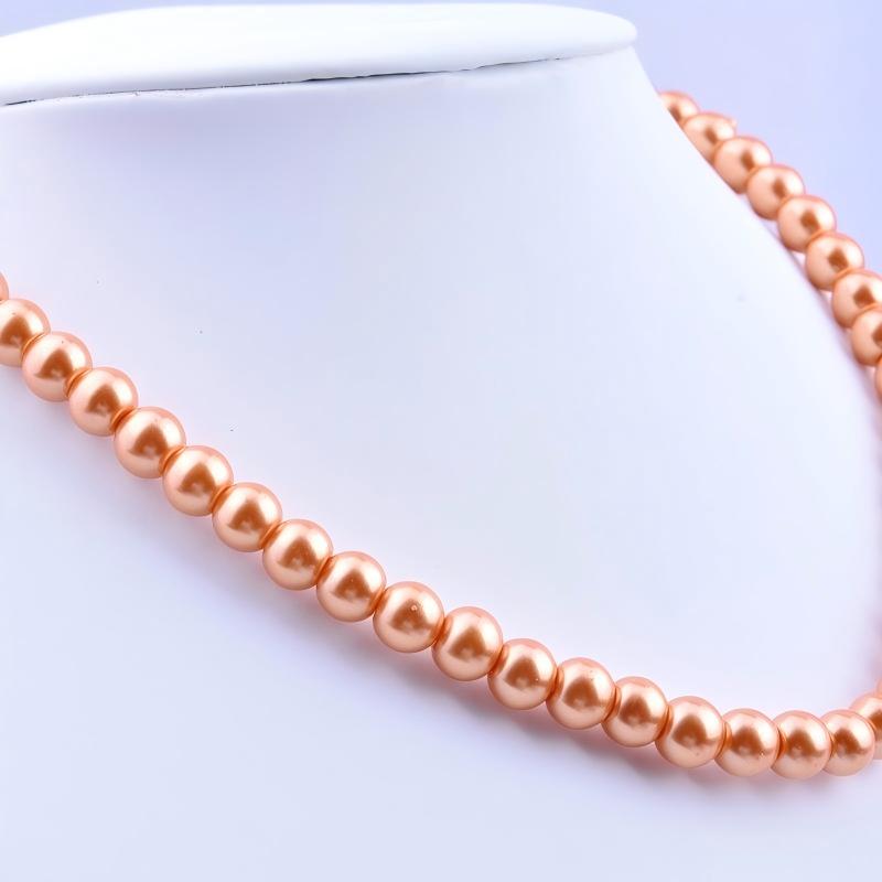SUPERVALUECHOICE HCSEN00002 Multicolor Round Pearl Choker Necklace Classic Single Strand Beaded Necklace for Women Daily Wedding Jewelry