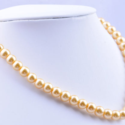 SUPERVALUECHOICE HCSEN00002 Multicolor Round Pearl Choker Necklace Classic Single Strand Beaded Necklace for Women Daily Wedding Jewelry