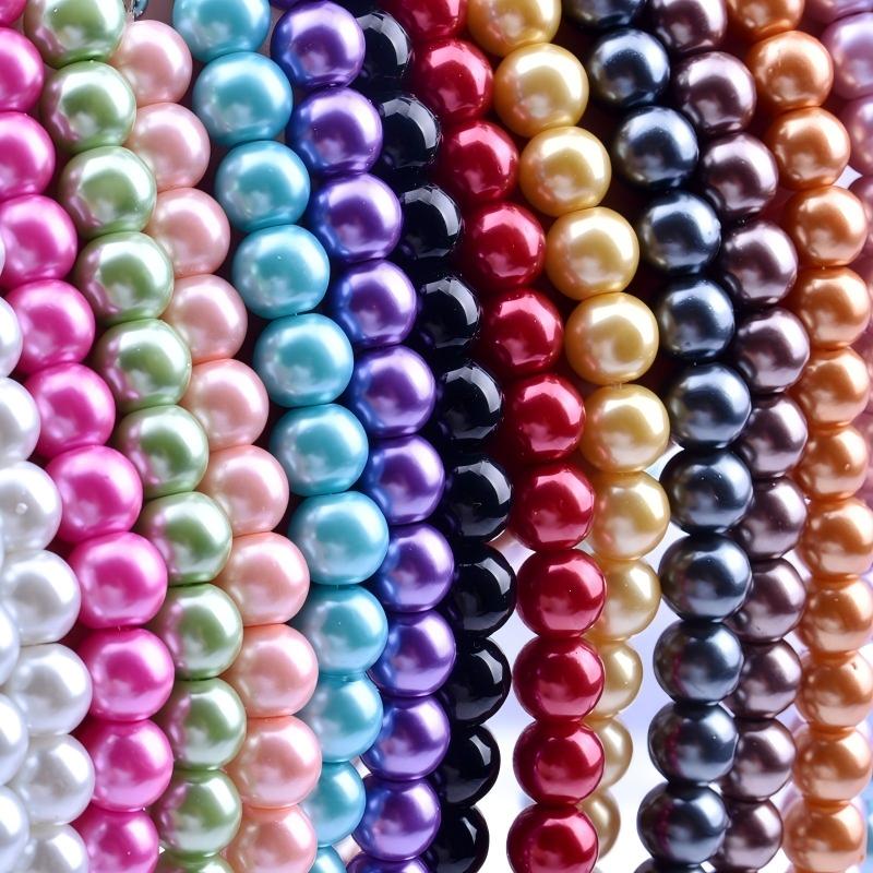SUPERVALUECHOICE HCSEN00002 Multicolor Round Pearl Choker Necklace Classic Single Strand Beaded Necklace for Women Daily Wedding Jewelry