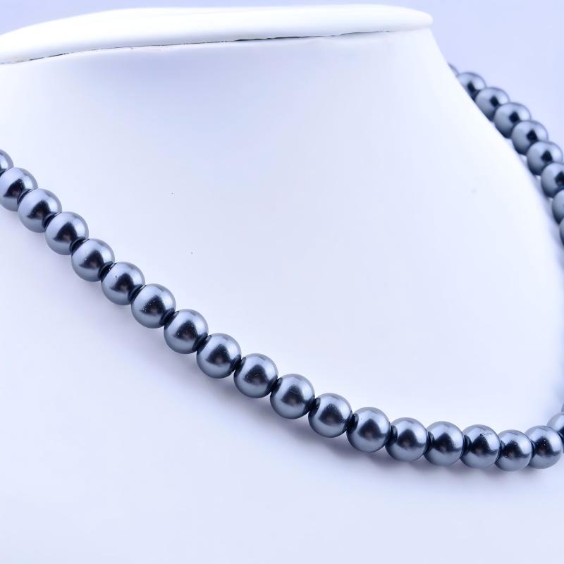 SUPERVALUECHOICE HCSEN00002 Multicolor Round Pearl Choker Necklace Classic Single Strand Beaded Necklace for Women Daily Wedding Jewelry