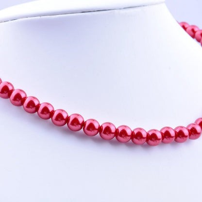 SUPERVALUECHOICE HCSEN00002 Multicolor Round Pearl Choker Necklace Classic Single Strand Beaded Necklace for Women Daily Wedding Jewelry