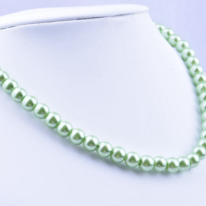 SUPERVALUECHOICE HCSEN00002 Multicolor Round Pearl Choker Necklace Classic Single Strand Beaded Necklace for Women Daily Wedding Jewelry