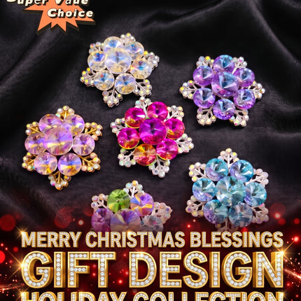 SUPERVALUECHOICE  CHRISTMAS HCSESC00009 DIY Crafts Rhinestone Alloy Brooch Accessories Crystal Brooch Sparkling Crystal 1.26″×1.26″