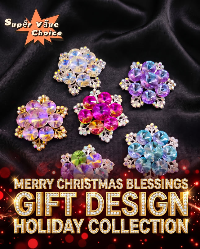 SUPERVALUECHOICE  CHRISTMAS HCSESC00009 DIY Crafts Rhinestone Alloy Brooch Accessories Crystal Brooch Sparkling Crystal 1.26″×1.26″