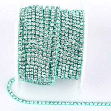 SuperValueChoice HCSEOA00022 SS6(2mm) Crystal Rhinestone Diamond Close Chain Trim for Sewing,Crafts
